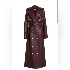 KHAITE- Ren belted Leather trench coat- New with Tags- Burgundy / Bordeaux.